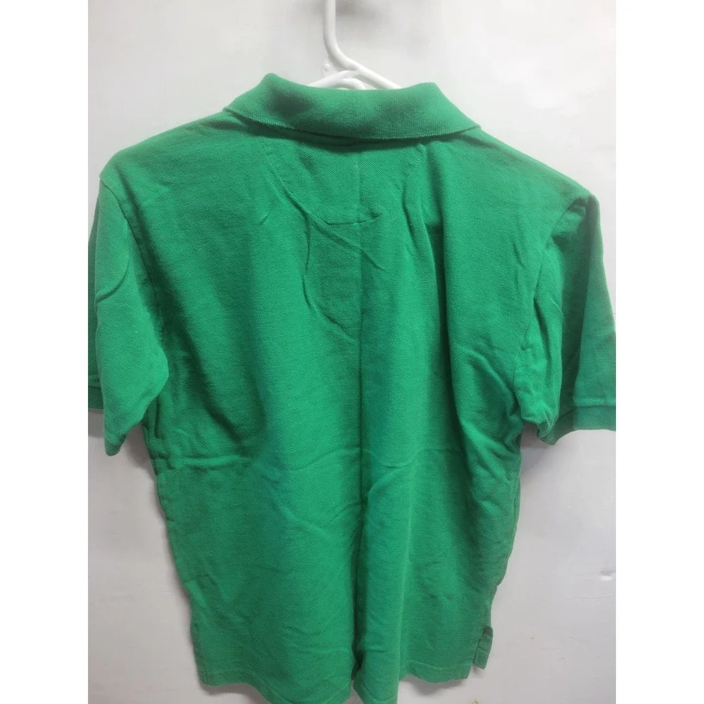 Bugle Boy Vintage Green Short Sleeve Pique Polo Shirt Embroidered Logo Mens L